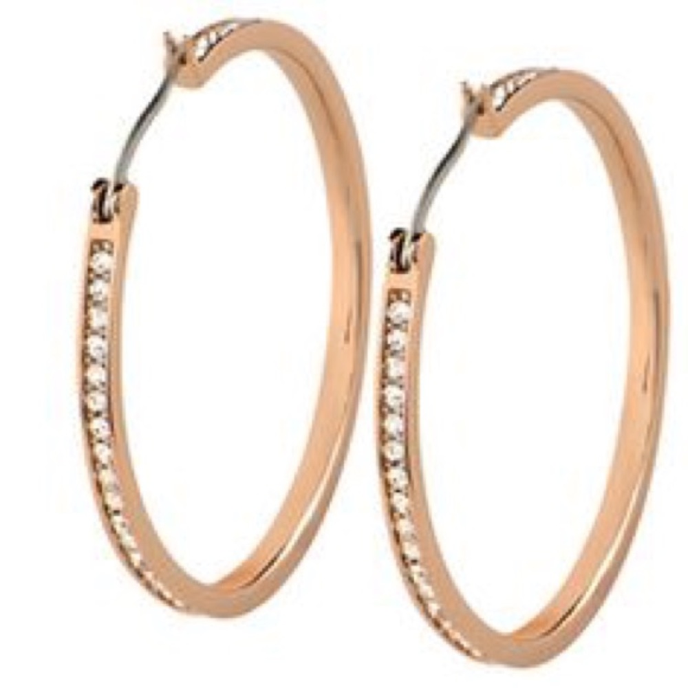 The Kate” Rose Gold Pavé Hoop Earrings
